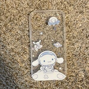 Adorable Astronaut Phone Case - Clear with Blue Details